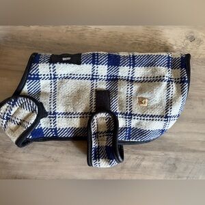 Chilly Dog Blue and White Plaid Dog Blanket/Jacket